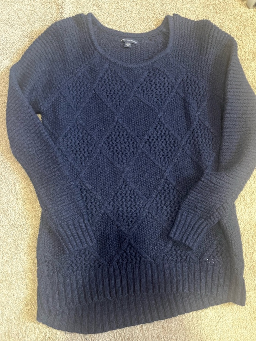 Vintage American eagle 2000’s y2k navy blue sweater m